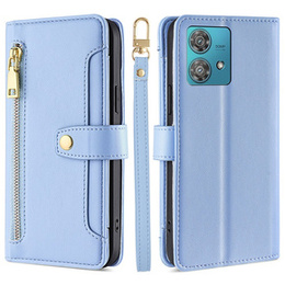 Klapkové puzdro pre Motorola Edge 40 Neo, Wallet Zipper Pocket, modré