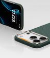 BENKS Kevlarové puzdro pre iPhone 17 Pro Max, Magnetic Armour Tint 1000D 0070, pre MagSafe, aktívne tlačidlo – zelené
