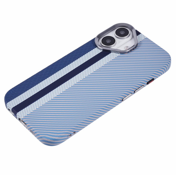 Puzdro pre iPhone 16, Carbon Fiber MagSafe, modré
