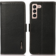 KHAZNEH RFID puzdro pre Samsung Galaxy S23, Litchi Texture, čierne