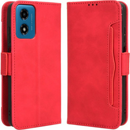 Klapkové puzdro pre Motorola Moto E14, Card Slot, červené