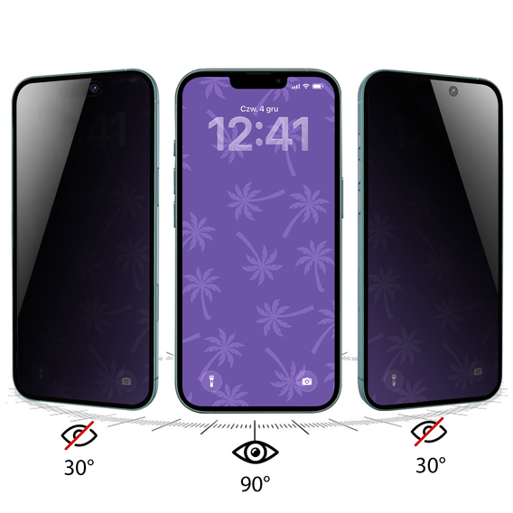 Tmavé sklo na ochranu súkromia Shy Palm pre iPhone 13 Mini