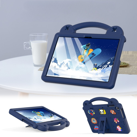 Detské puzdro pre Lenovo Tab M10 10.1 Gen 3 TB-328FU/TB-328XU, Cute Patterns, so stojanom, tmavomodré