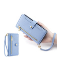 Klapkové puzdro pre iPhone 14 Pro, Wallet Zipper Pocket, modré