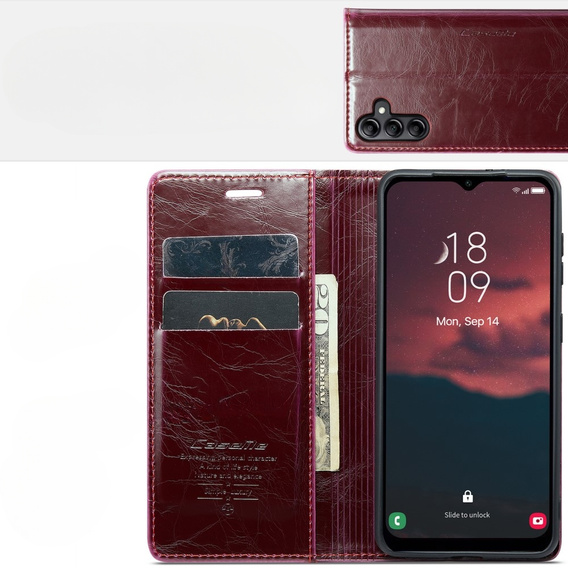 CASEME flipové puzdro pre Samsung Galaxy A34 5G, Waxy Textured, červené