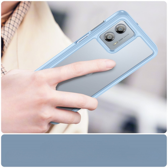 Obal na mobil pre Motorola Moto G53 5G, Fusion Hybrid, transparentné / modré