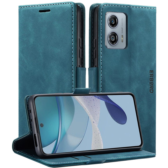 Puzdro pre Motorola Moto G53, ERBORD Vintage, peňaženka s chlopňou, modré
