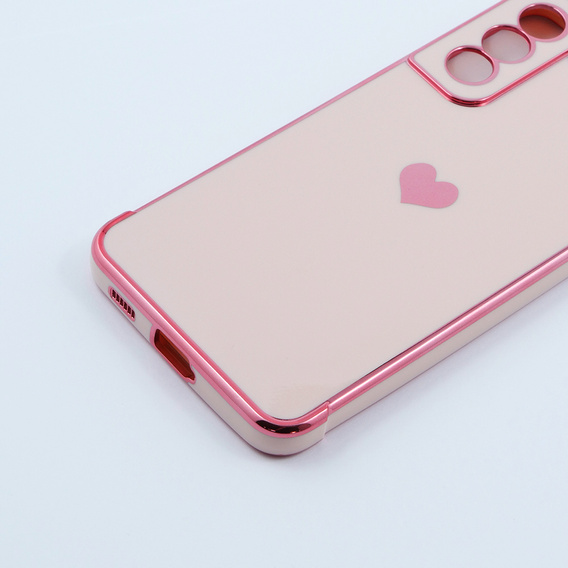 Obal na mobil pre Samsung Galaxy S21 FE, Electro heart, ružové rose gold