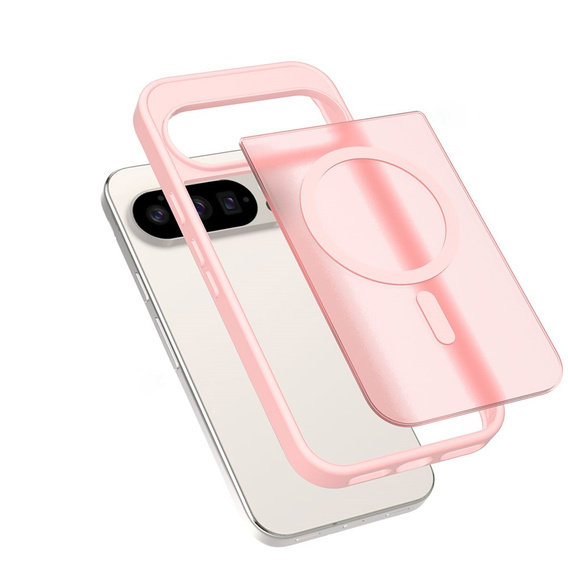Matné puzdro pre Google Pixel 10 / 10 Pro, pre MagSafe, priesvitné ružové