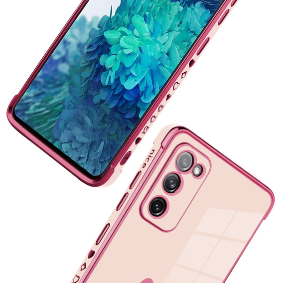 Obal na mobil pre Samsung Galaxy S20 FE, Electro heart, ružové rose gold