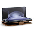 CASEME flipové puzdro pre Samsung Galaxy Z Fold6 5G, Litchi Wallet, hnedé