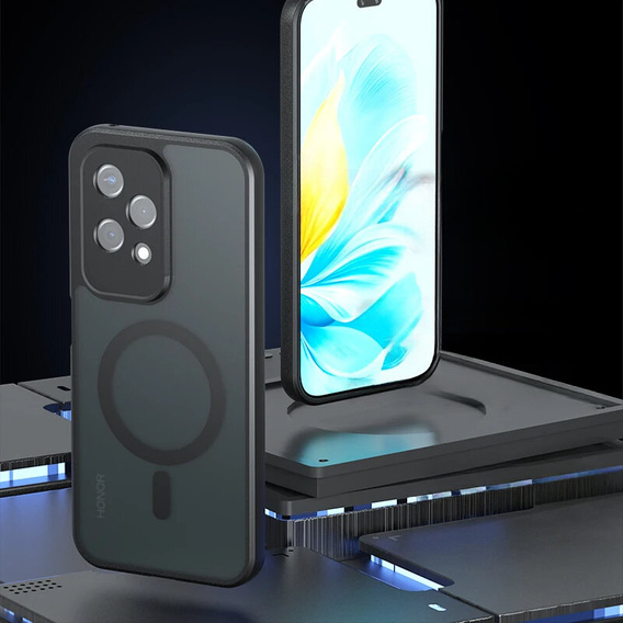 Puzdro pre Honor 200 Lite, Fusion Hybrid, pre MagSafe, čierne