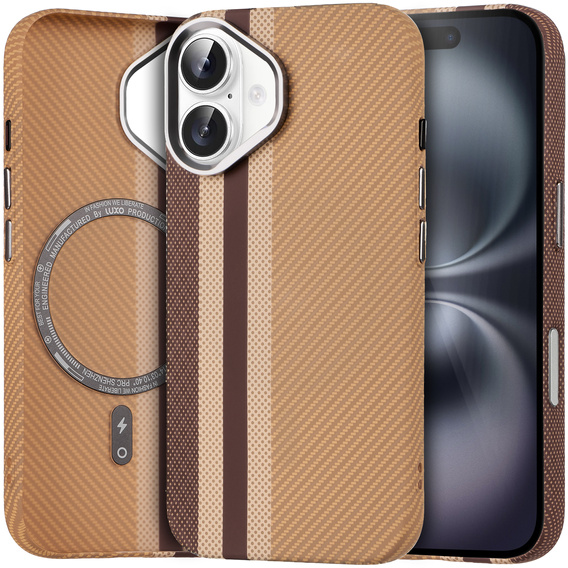 Puzdro pre iPhone 16, Carbon Fiber MagSafe, žlté