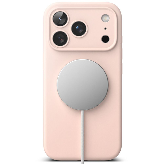 Puzdro Ringke pre iPhone 17 Pro Max, silikónové magnetické puzdro MagSafe, Pink Sand