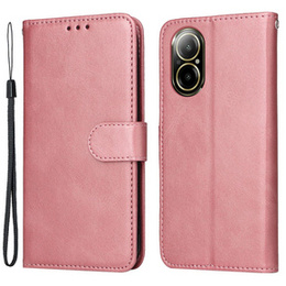 Klapkové puzdro pre Realme C67, Leather Wallet, ružové rose gold