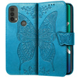 Klapkové puzdro pre Motorola Moto E40/E30/E20, Butterfly, modré