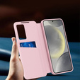 Flipové puzdro pre Samsung Galaxy S23 Ultra, Smart View Wallet, ružové