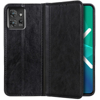 Obal na mobil pre Motorola ThinkPhone 5G, Wallet Litchi Leather, čierne