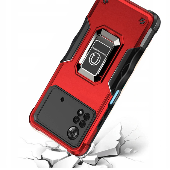 Obal na mobil pre Xiaomi Poco X4 Pro 4G, Dual-Layer Armor, červené