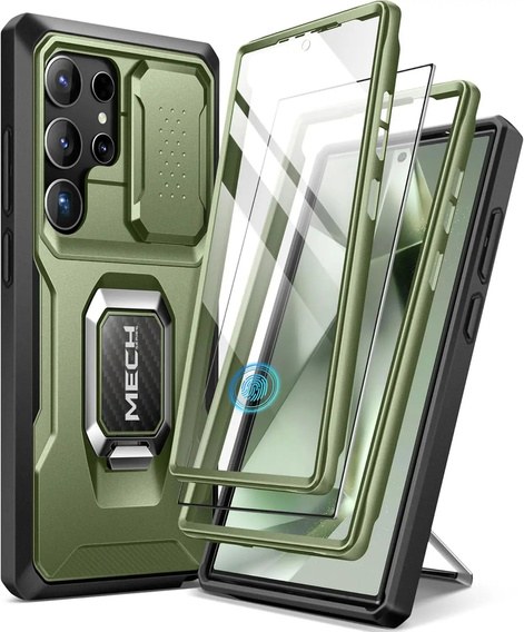 Puzdro pre Samsung Galaxy S24 Ultra, séria Tongate MECH so stojanom, zelený