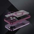 Puzdro pre iPhone 14 Pro, ERBORD Impact Guard, MagSafe, bordové