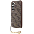 GUESS Obal na mobil pre Samsung Galaxy A55, 4G Charms Collection Hardcase, hnedé