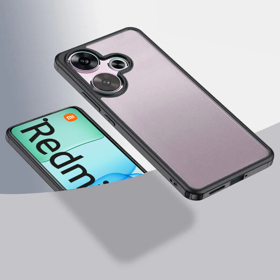 Obal na mobil pre Xiaomi Redmi 13, Fusion Hybrid, transparentné / čierne