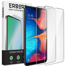 2x tvrdené sklo pre Samsung Galaxy A20E, ERBORD 9H Hard Glass na displeji
