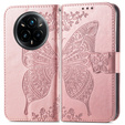 Klapkové puzdro pre Realme 14 Pro 5G, Butterfly, ružové rose gold