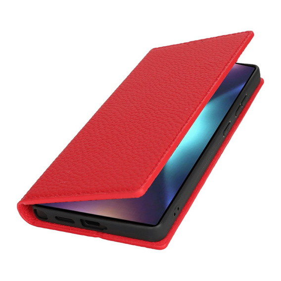 Klapkové puzdro pre Samsung Galaxy S25 Ultra, Litchi Skin Grain, červené