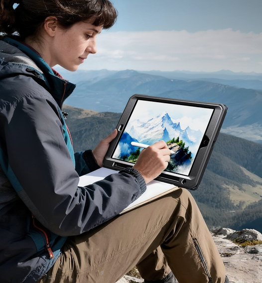 Puzdro Dexnor 360° s remienkom a držiakom na stylus pre iPad 10,2" 2021/2020/2019 (9./8./7. generácia)