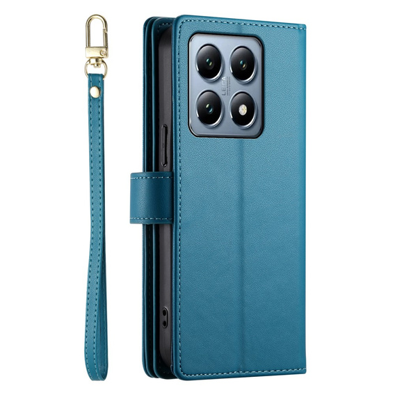 Klapkové puzdro pre Xiaomi 14T Pro, Wallet Zipper Pocket, modré