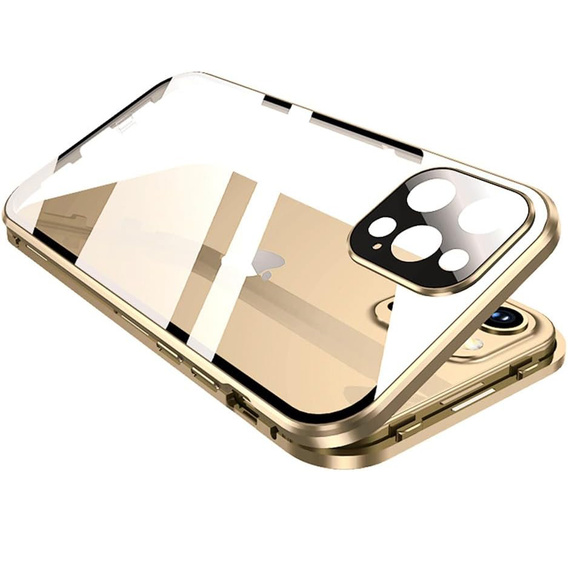 Puzdro pre iPhone 16 Pro Max, Magnetic Dual Glass, zlaté