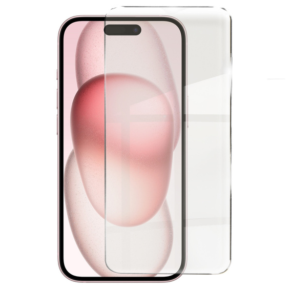 Puzdro pre iPhone 15, pre MagSafe, ERBORD Matt Case, ružový + sklo na displej