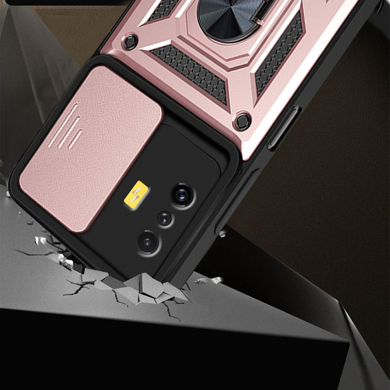 Obal na mobil pre Xiaomi Poco F4 GT, CamShield Slide, ružové rose gold