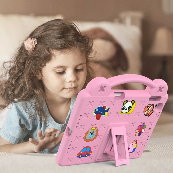 Detské puzdro pre iPad 9.7" 2018/2017 (6/5 gen.) / Pro 9.7" 2016, Cute Patterns, so stojanom, ružové