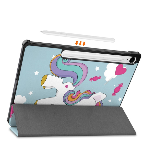 Puzdro pre Samsung Galaxy Tab S10 Lite / S10 FE / S9 FE, s chlopňou, unicorn