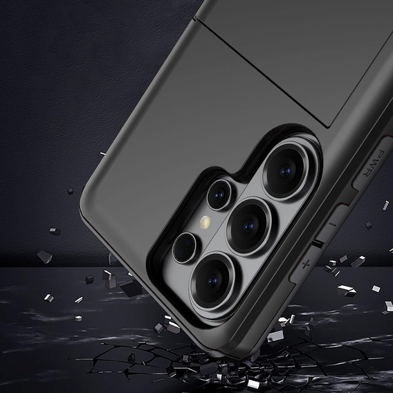 Puzdro s držiakom na karty pre Samsung Galaxy S26 Ultra, čierne