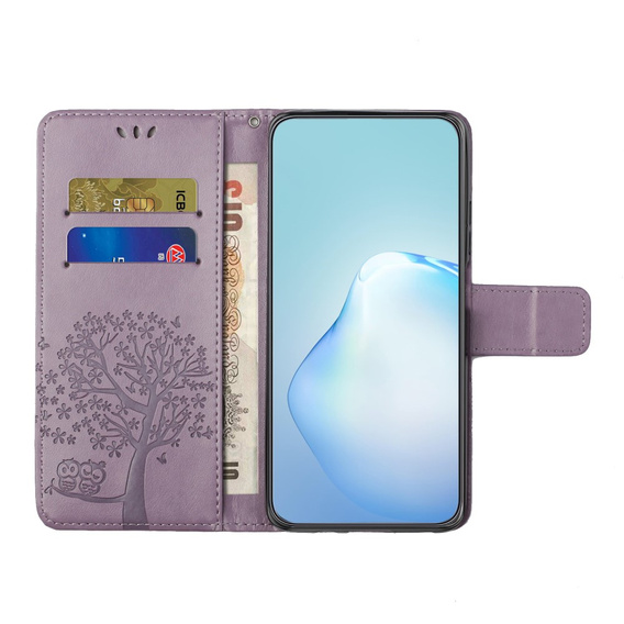 Klapkové puzdro pre Motorola Moto G53 / G23 / G13, Tree, fialové