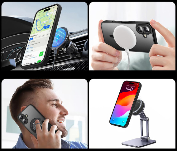 Matné puzdro pre iPhone 17, pre Magsafe, matné čierne
