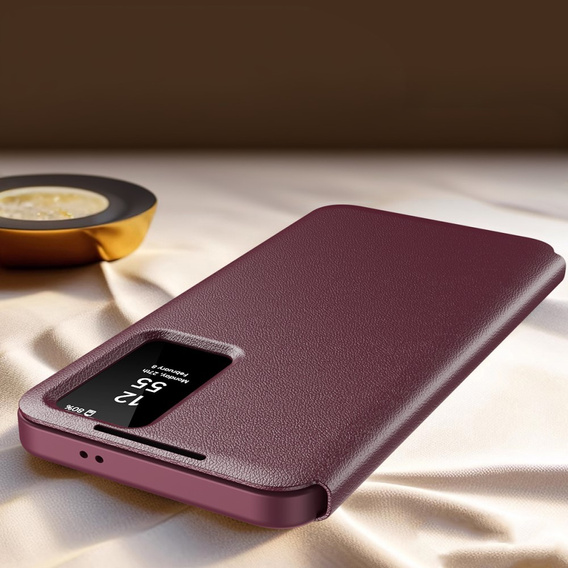 Flipové puzdro pre Samsung Galaxy S24 FE, Smart View Wallet, bordové
