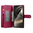 Klapkové puzdro pre Xiaomi Poco X7 Pro 5G, Wallet Zipper Pocket, červené