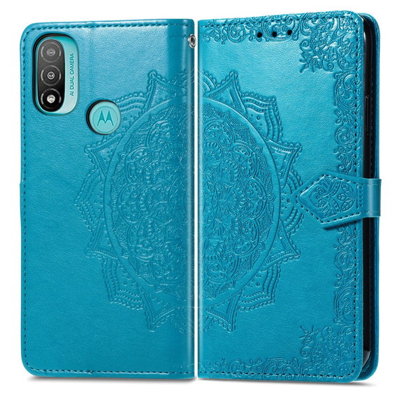 Klapkové puzdro pre Motorola Moto E20/E30/E40, Mandala, modré
