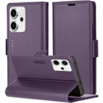 Puzdro pre Oppo Reno 14, ERBORD Glossy Litchi, flipová peňaženka, fialové