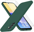 Puzdro pre Samsung Galaxy A15, Silicone Lite, tmavozelené + sklo 9H