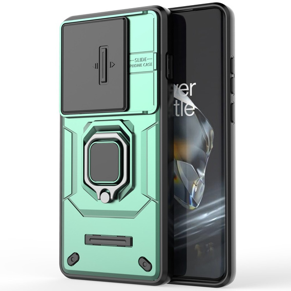 Puzdro pre OnePlus 12 5G, KickStand Camera Lens, zelený