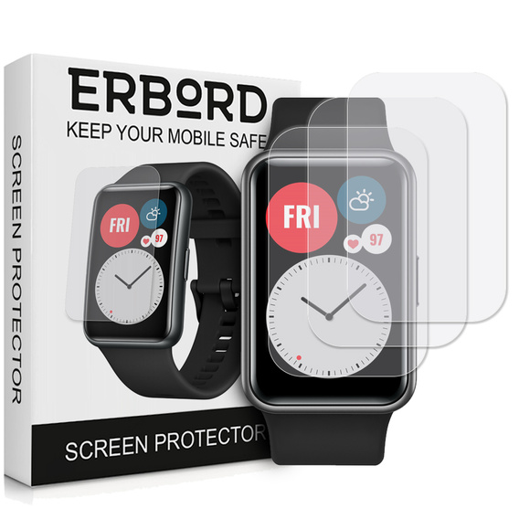 3x ERBORD Hydrogélová fólia pre Huawei Watch Fit