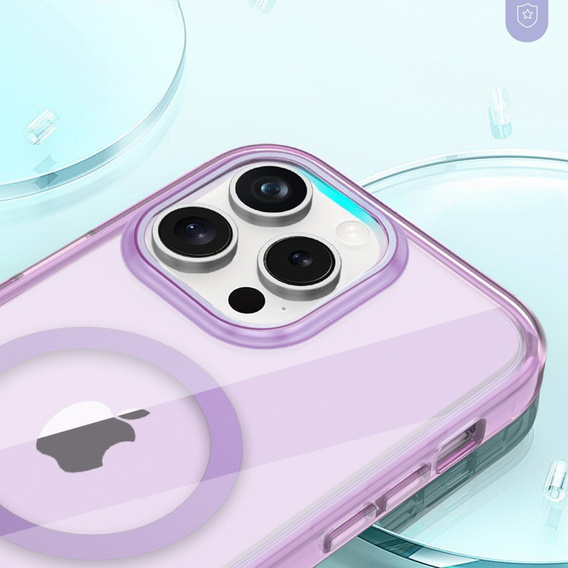 Puzdro pre iPhone 16 Pro Max, Shockproof Hybrid, s fóliou na displej, pre MagSafe, fialové