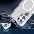 Puzdro pre Samsung Galaxy S25 Ultra, Kickstand Matt Case, pre MagSafe, strieborné