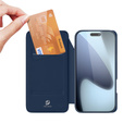 Puzdro Dux Ducis pre iPhone 17 Pro, Skin Pro, s chlopňou, s otvorom na kartu, tmavomodré